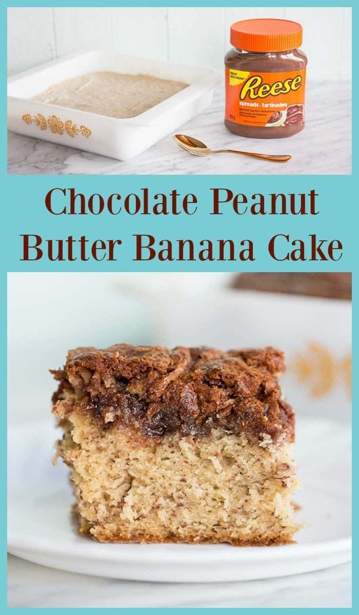 Chocolate Peanut Butter Banana Cake - The Kitchen Magpie