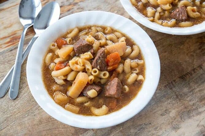 Beef Macaroni Soup The Kitchen Magpie