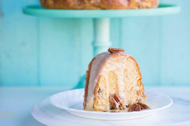 Pecan Butter Rum Cake Recipe - The Kitchen Magpie