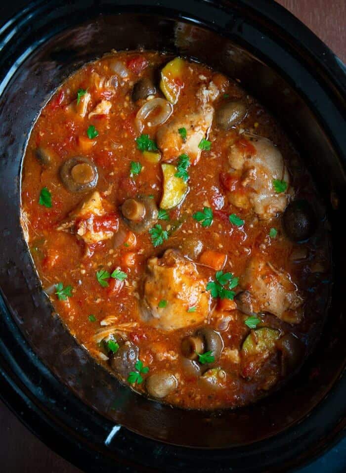 Crockpot Chicken Cacciatore - The Kitchen Magpie