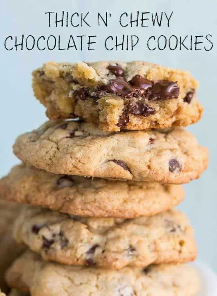 Thick and Chewy Chocolate Chip Cookie Recipe - The Kitchen Magpie