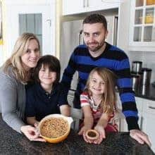 family picture with the Traditional Christmas Pudding