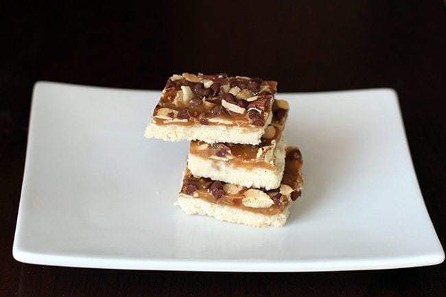 Almond Crunch Toffee Bars - The Kitchen Magpie