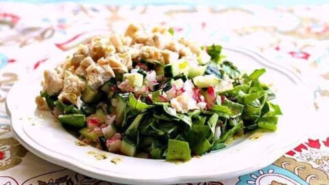 Chicken Radish And Cucumber Swiss Chard Chopped Salad