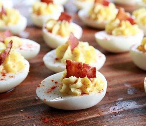 Smoky Deviled Eggs with Bacon - Taste And See