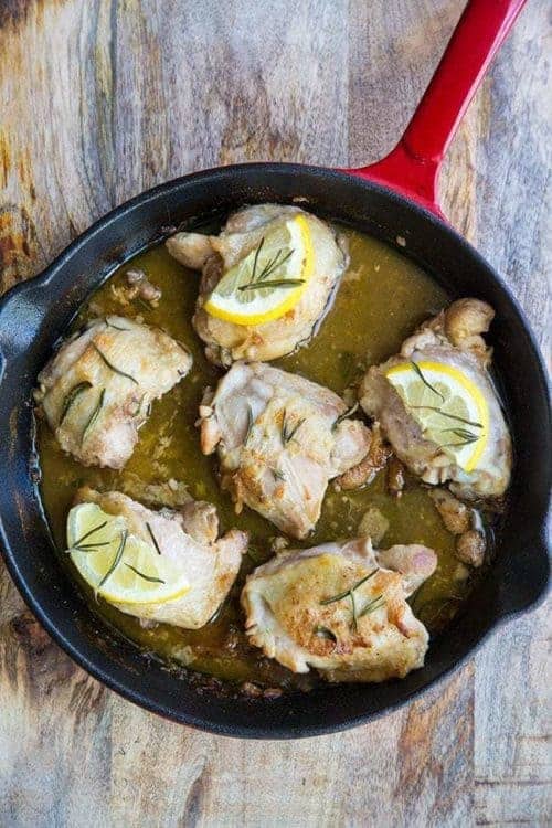 Rosemary Lemon Oven Baked Chicken Thighs - The Kitchen Magpie