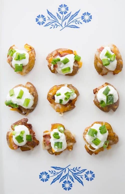 Mini Loaded Smashed Potato Bites - The Kitchen Magpie