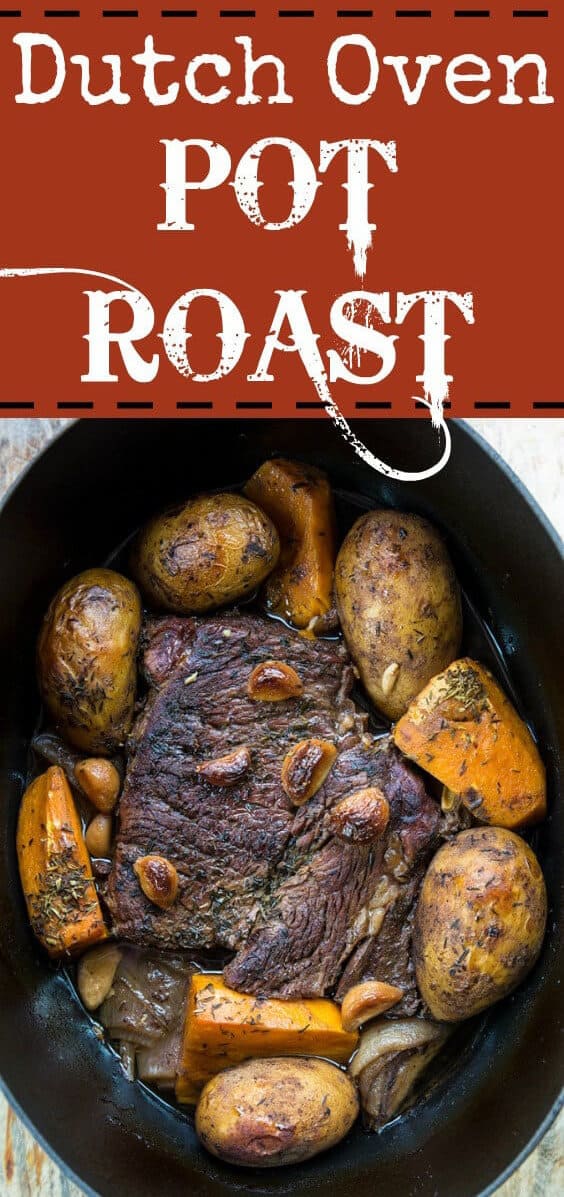 How to make a Dutch Oven Pot Roast. I must admit, this is the best way to make a pot roast! I love my crock pot but a dutch oven really makes the best pot roasts! #potroast #beef #dutchoven 