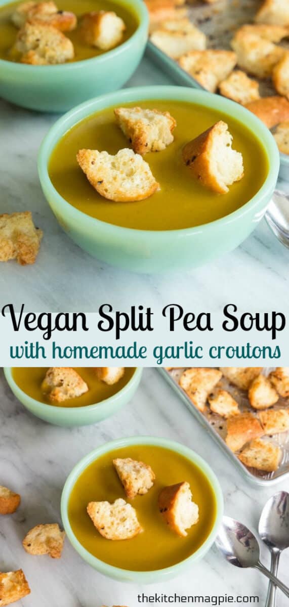 Vegan Curried Split Pea Soup with Homemade Garlic Croutons - The ...