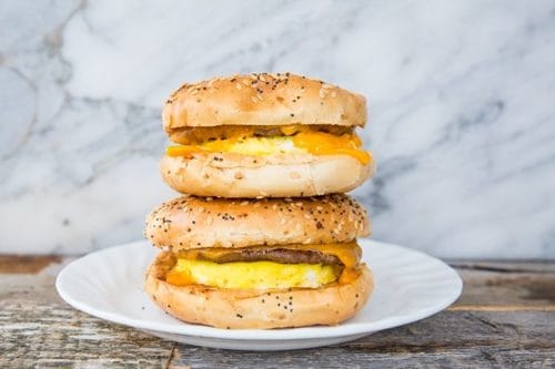 Make-Ahead Sausage & Egg Breakfast Bagels - The Kitchen Magpie