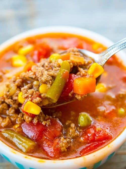 Simple Classic Hamburger Soup - The Kitchen Magpie