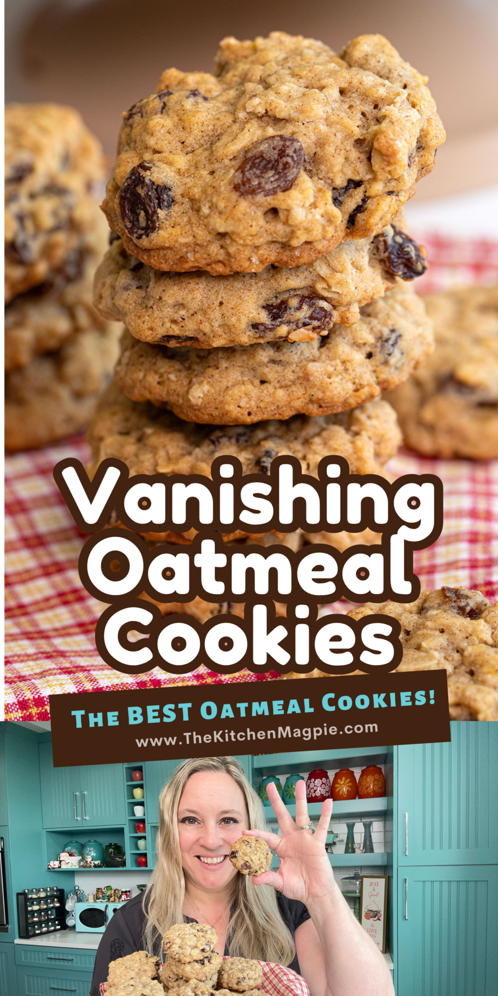 The best oatmeal raisin cookies recipe ever! This is right off the package of Quaker Oats, BUT with my Dad's additions, these have become the BEST version of these cookies!