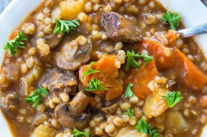 Beef  Barley Stew : Slow Cooker or Instant Pot  The Kitchen Magpie