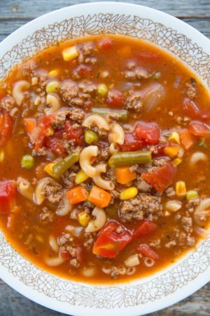 Hamburger Soup With Macaroni - The Kitchen Magpie