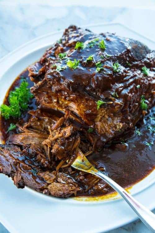 Root Beer BBQ Slow Cooker Brisket - The Kitchen Magpie