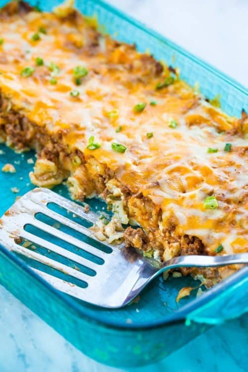 Sour Cream Ground Beef Noodle Casserole The Kitchen Magpie