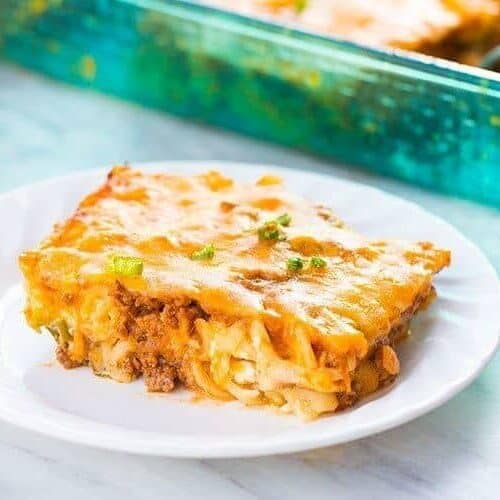 Sour Cream Ground Beef Noodle Casserole - The Kitchen Magpie