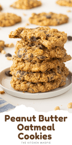 Peanut Butter Oatmeal Cookies - The Kitchen Magpie