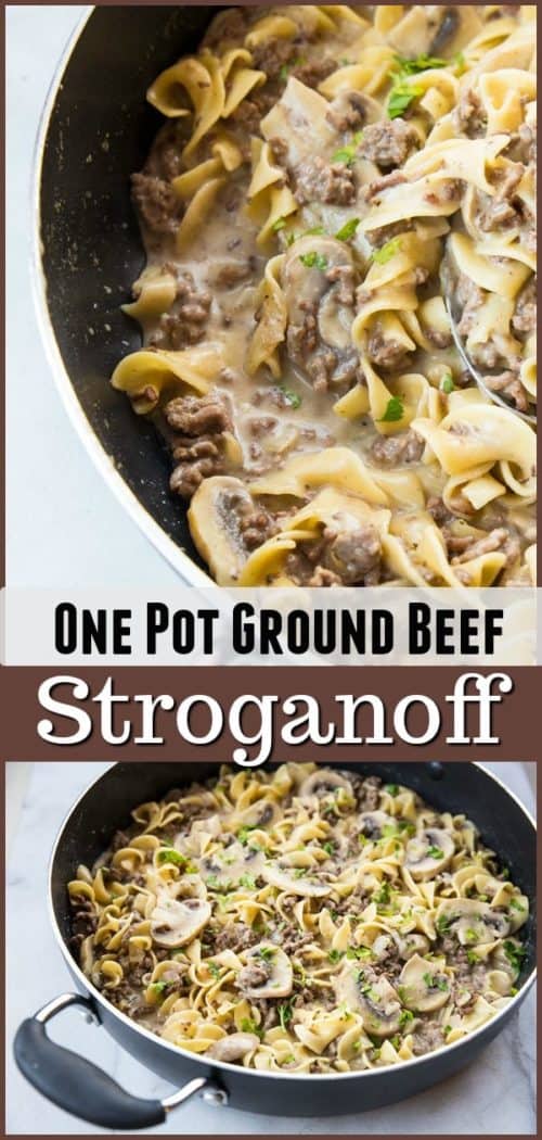 One Pot Rich & Creamy Ground Beef Stroganoff & Noodles - The Kitchen Magpie