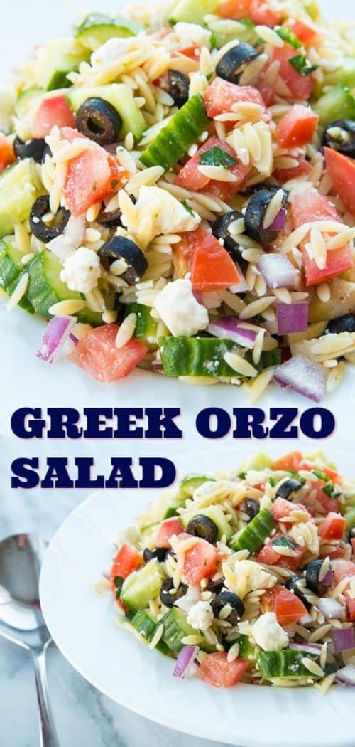 Greek Orzo Salad - The Kitchen Magpie