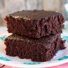 2 slices of Wacky cake in a plate ready to enjoy!