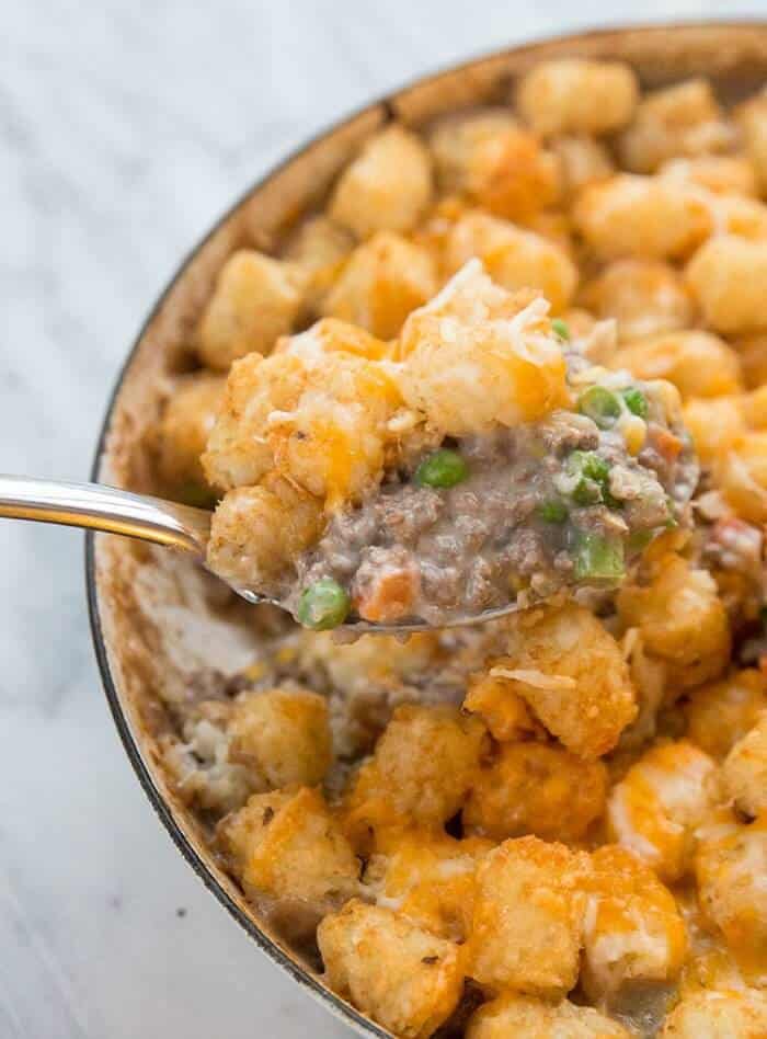 Hamburger Hotdish Tater Tot Casserole The Kitchen Magpie