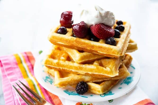 Classic Homemade Belgian Waffle Recipe The Kitchen Magpie