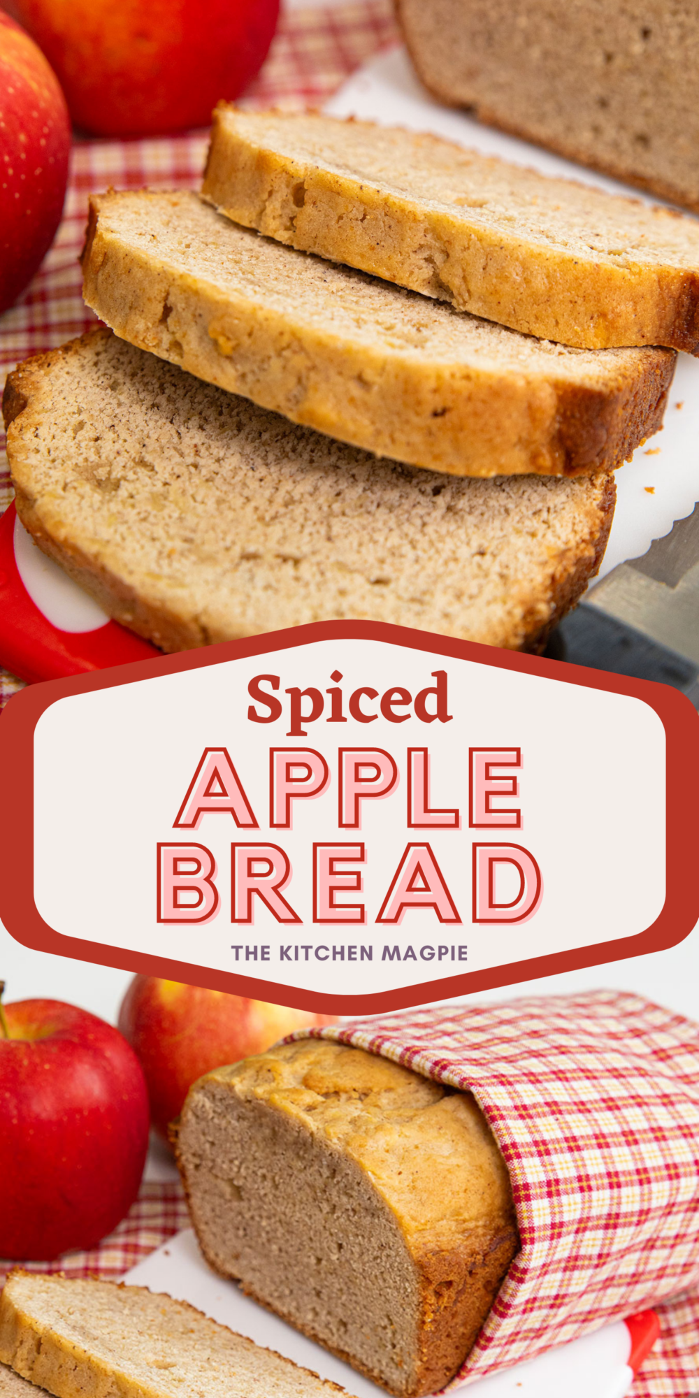 Easy cinnamon apple bread made with grated apple and a warm mix of spices. 