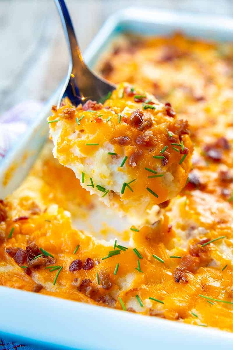 Baked Cheesy Potato Casserole - The Kitchen Magpie