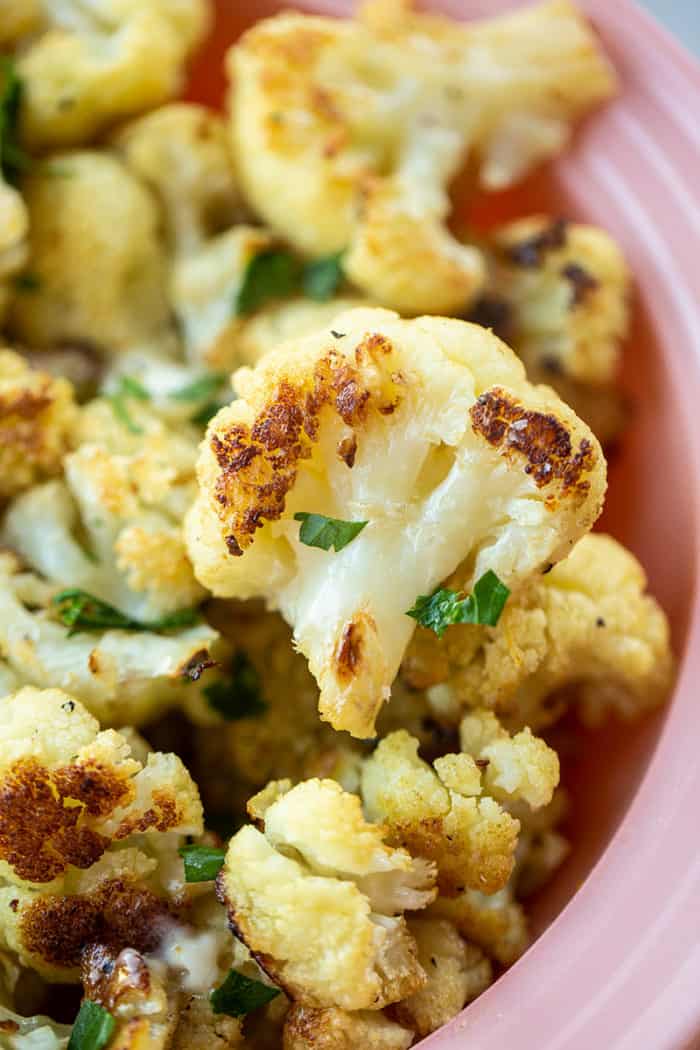 Buttery Garlic Roasted Cauliflower - The Kitchen Magpie