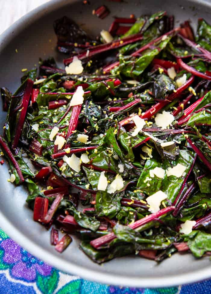 Easy Lemon Parmesan Garlic Swiss Chard Recipe - The Kitchen Magpie