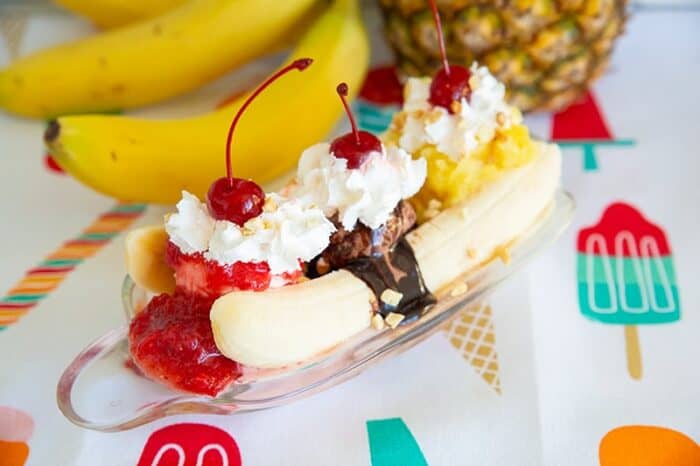 Old Fashioned Ice Cream Banana Split The Kitchen Magpie 7582