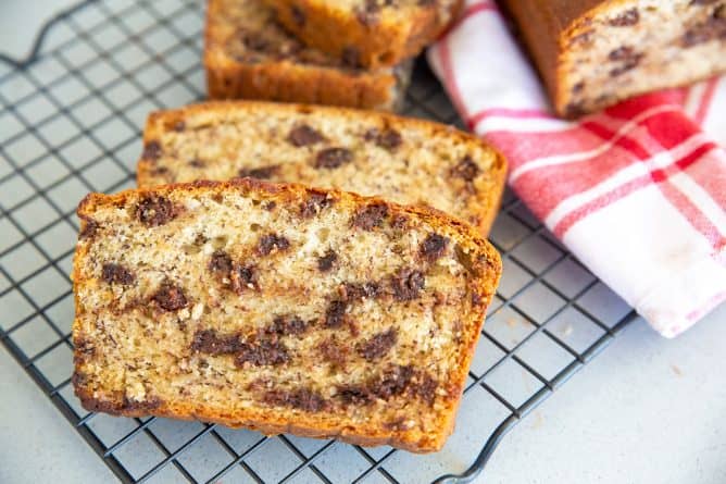 Chocolate Chip Sour Cream Banana Bread Recipe - The Kitchen Magpie