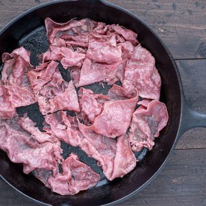 Corned Beef heating in pan