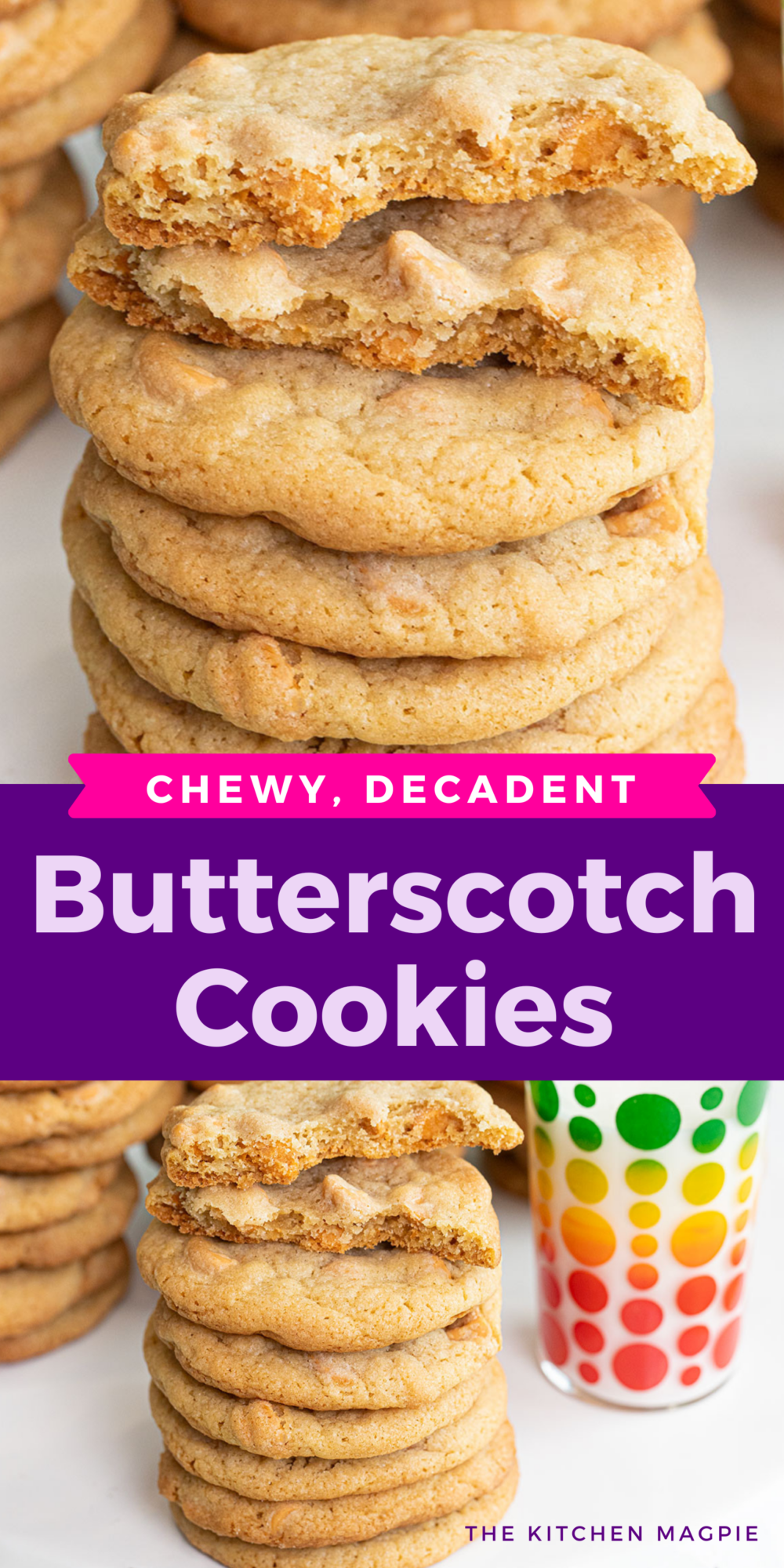 These butterscotch cookies are a snap to make! They are chewy and sweet and loaded with butterscotch chips!