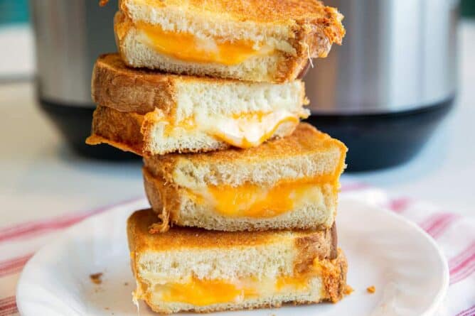 Air Fryer Grilled Cheese Sandwiches - The Kitchen Magpie