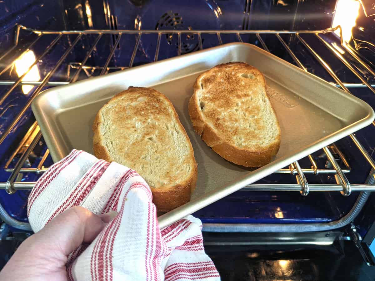 Perfect Oven Toasted Bread - Under 3 Minutes!