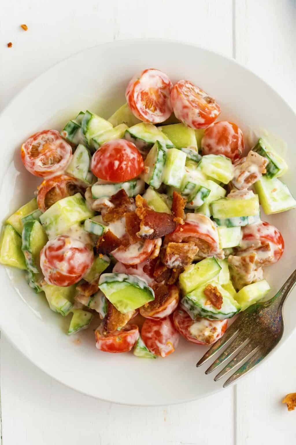 Cucumber Tomato Salad - The Kitchen Magpie