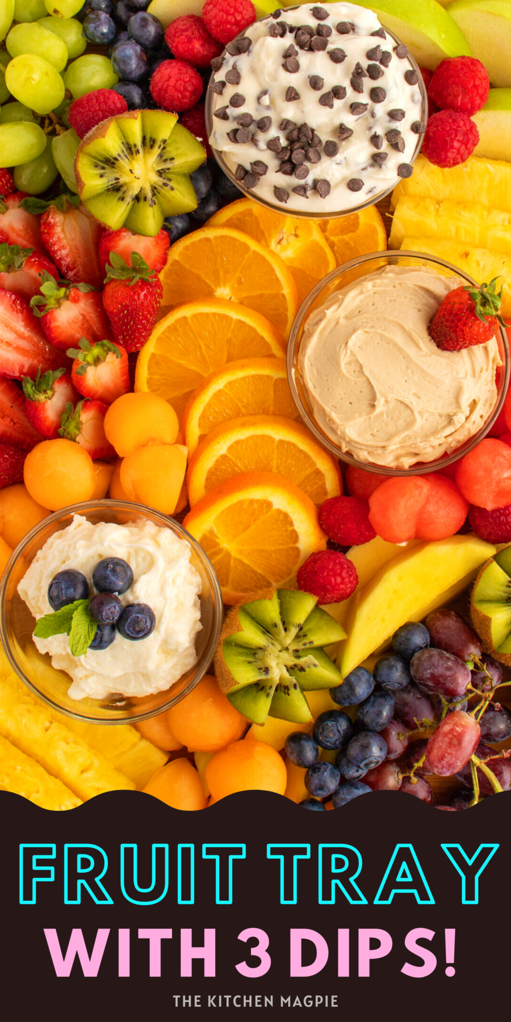 How to prepare fruit for a fresh fruit platter, and three delicious recipes for different fruit dips to serve on the platter.
