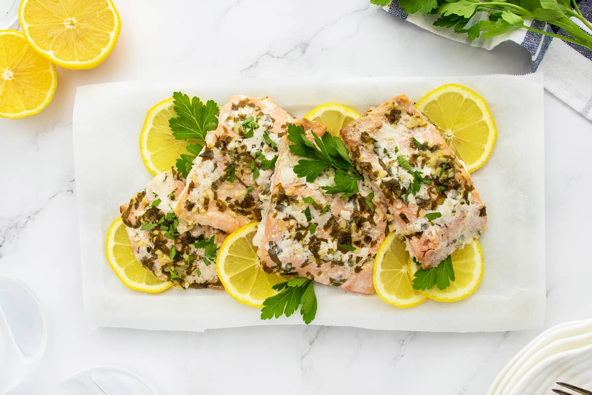 Garlic Butter Salmon The Kitchen Magpie