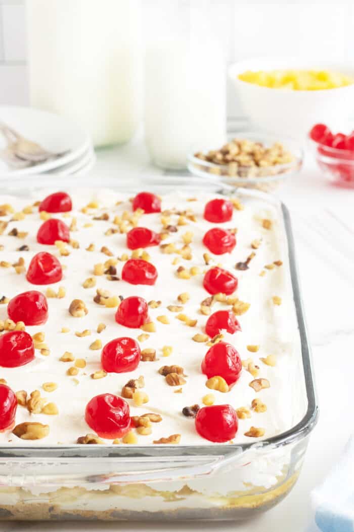 Banana Split Cake - The Kitchen Magpie