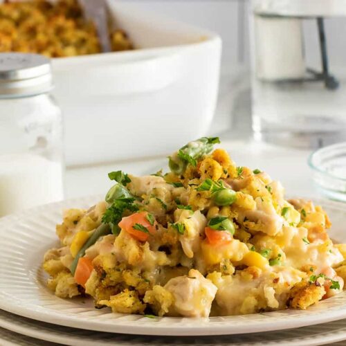 Chicken and Stuffing Casserole - The Kitchen Magpie