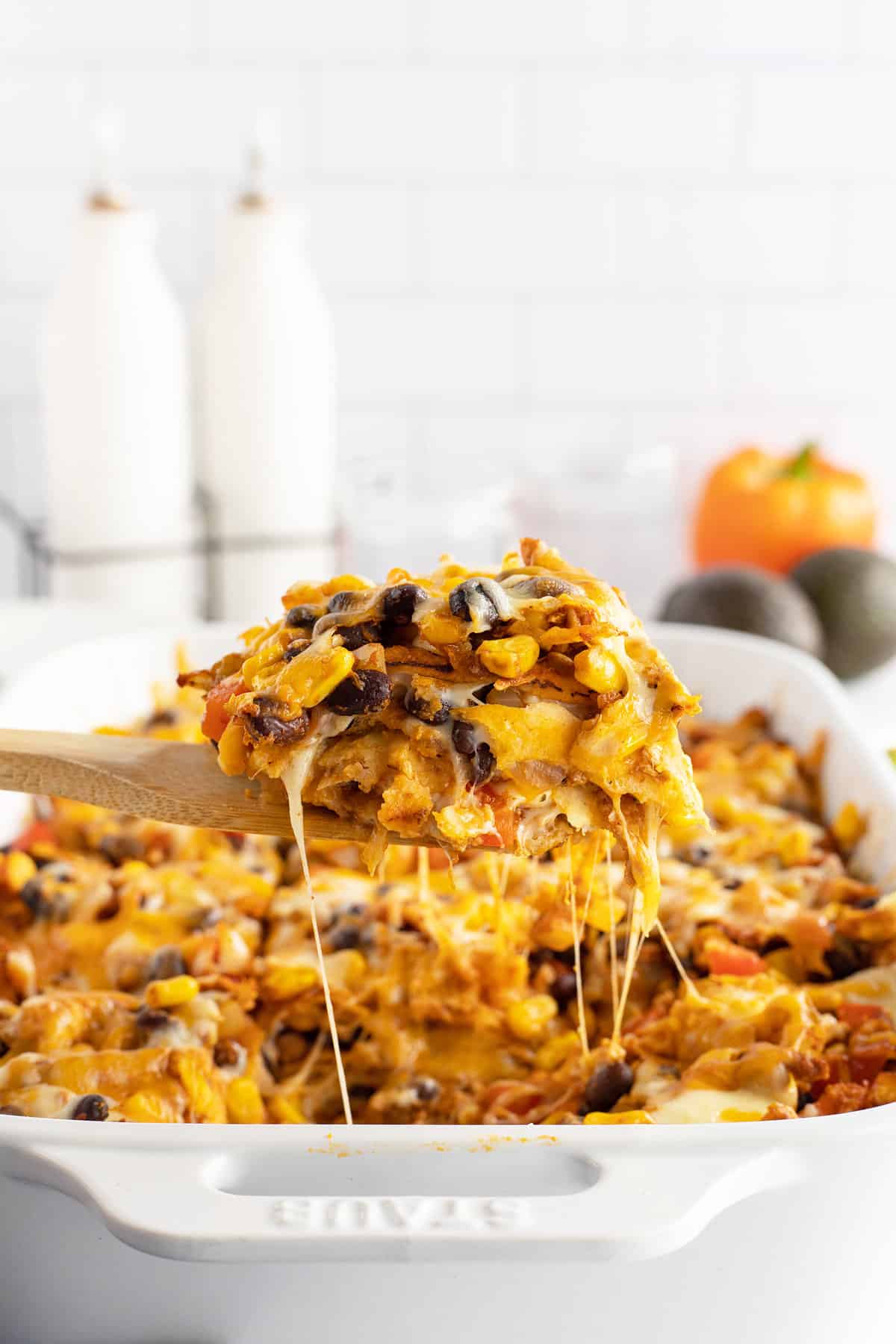 Chicken Enchilada Casserole - The Kitchen Magpie