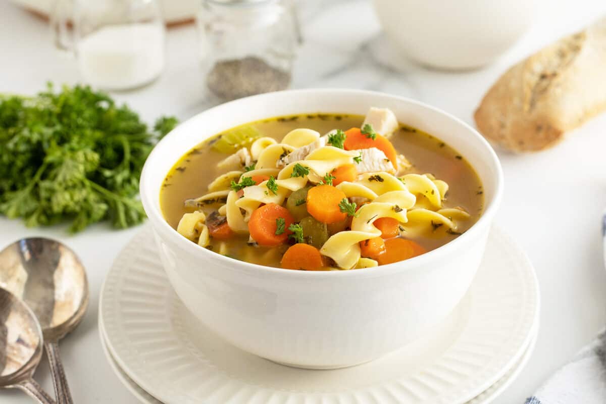 Slow Cooker Chicken Noodle Soup Recipe - Happy Foods Tube