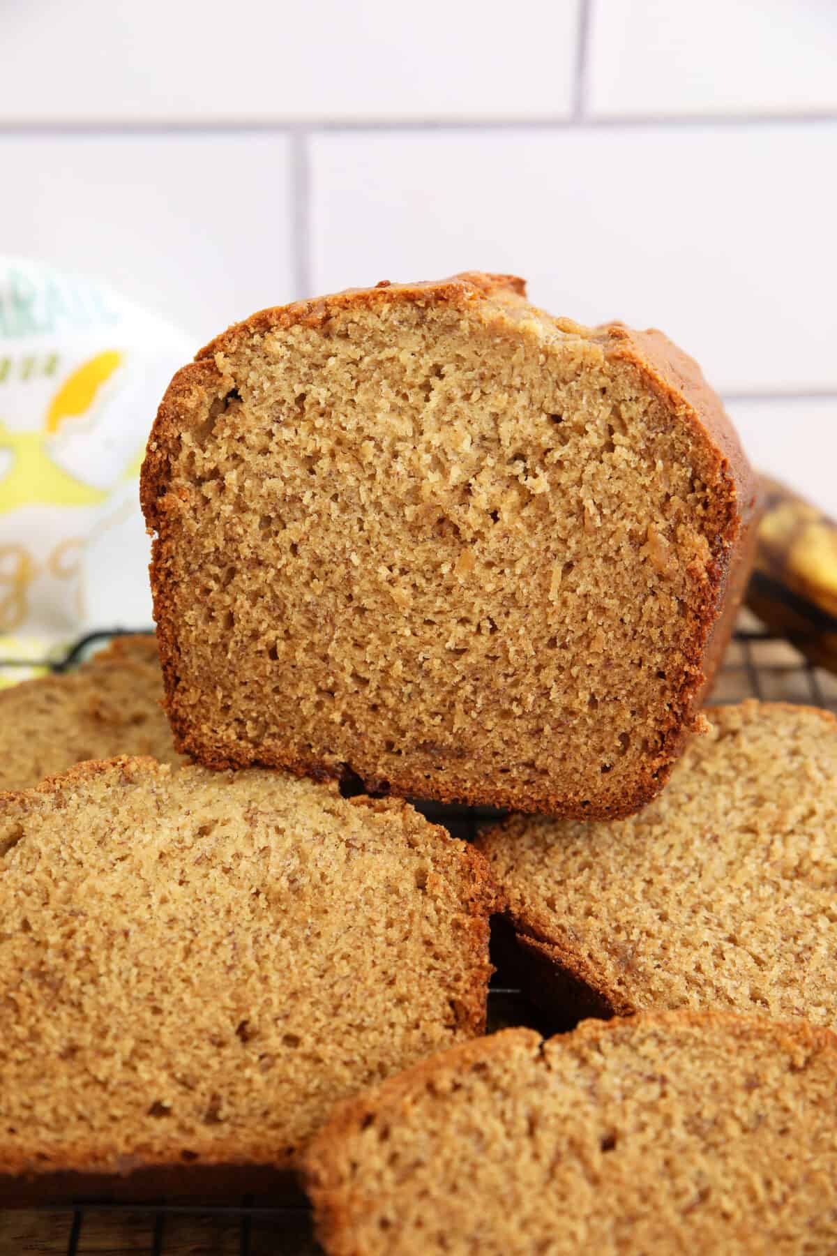 close up photo of a load of browned butter banana bread