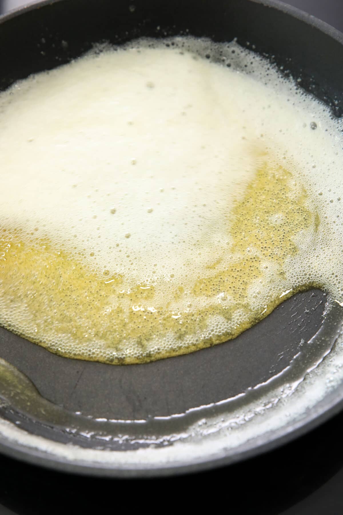 melted butter in a pan