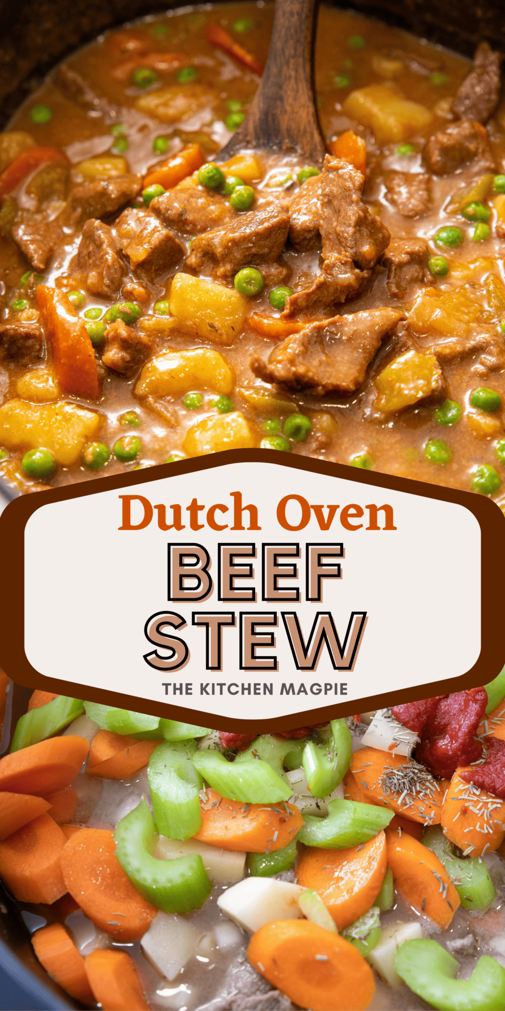 Classic beef stew that is loaded with tender beef and vegetables in a homemade gravy, made in a Dutch oven. 