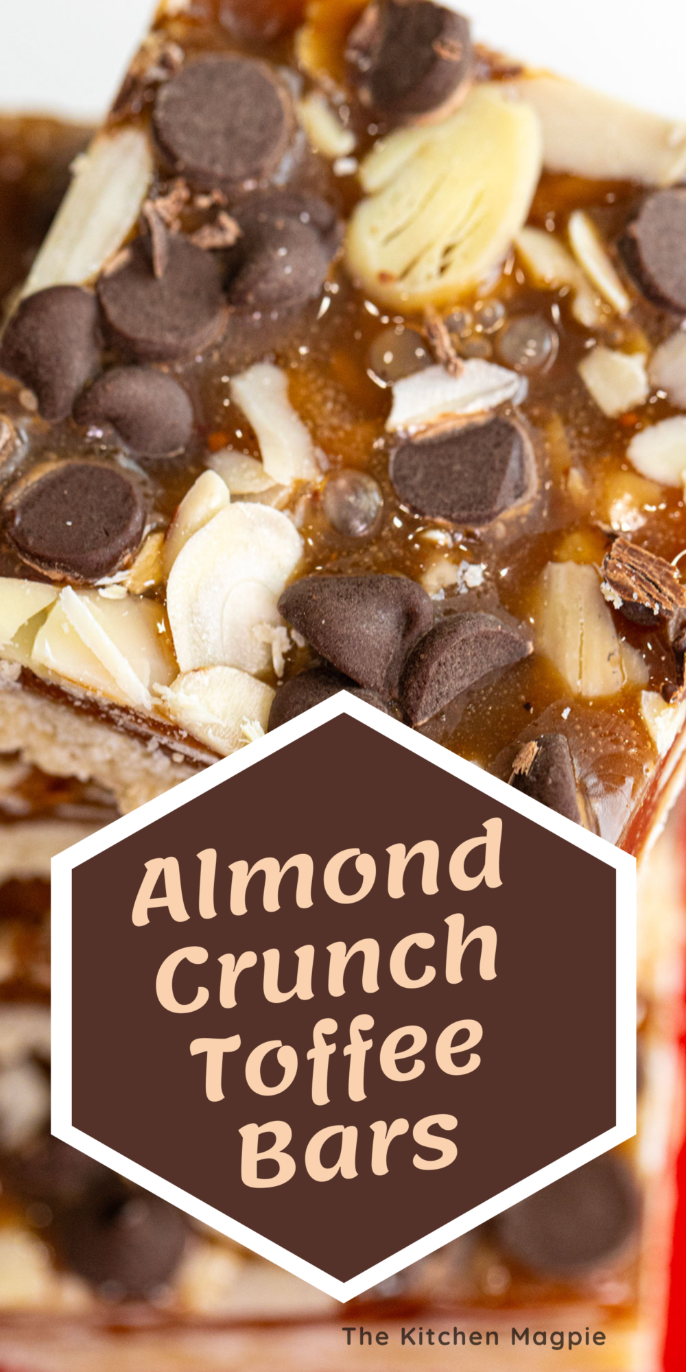 These decadent dessert bars have a delicious shortbread base that is topped with chocolate, toffee and, almonds!  