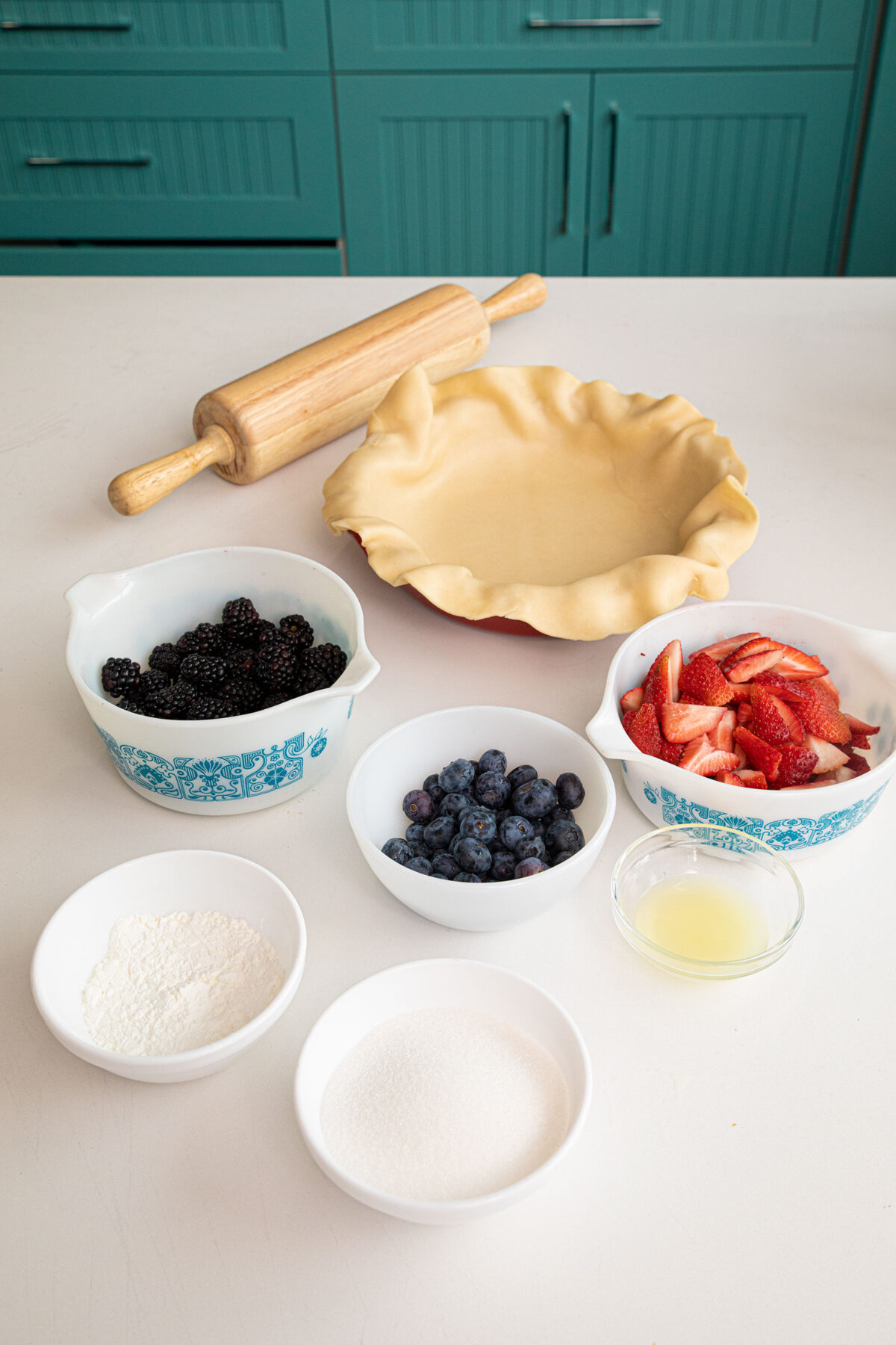 ingredients for mixed berry pie