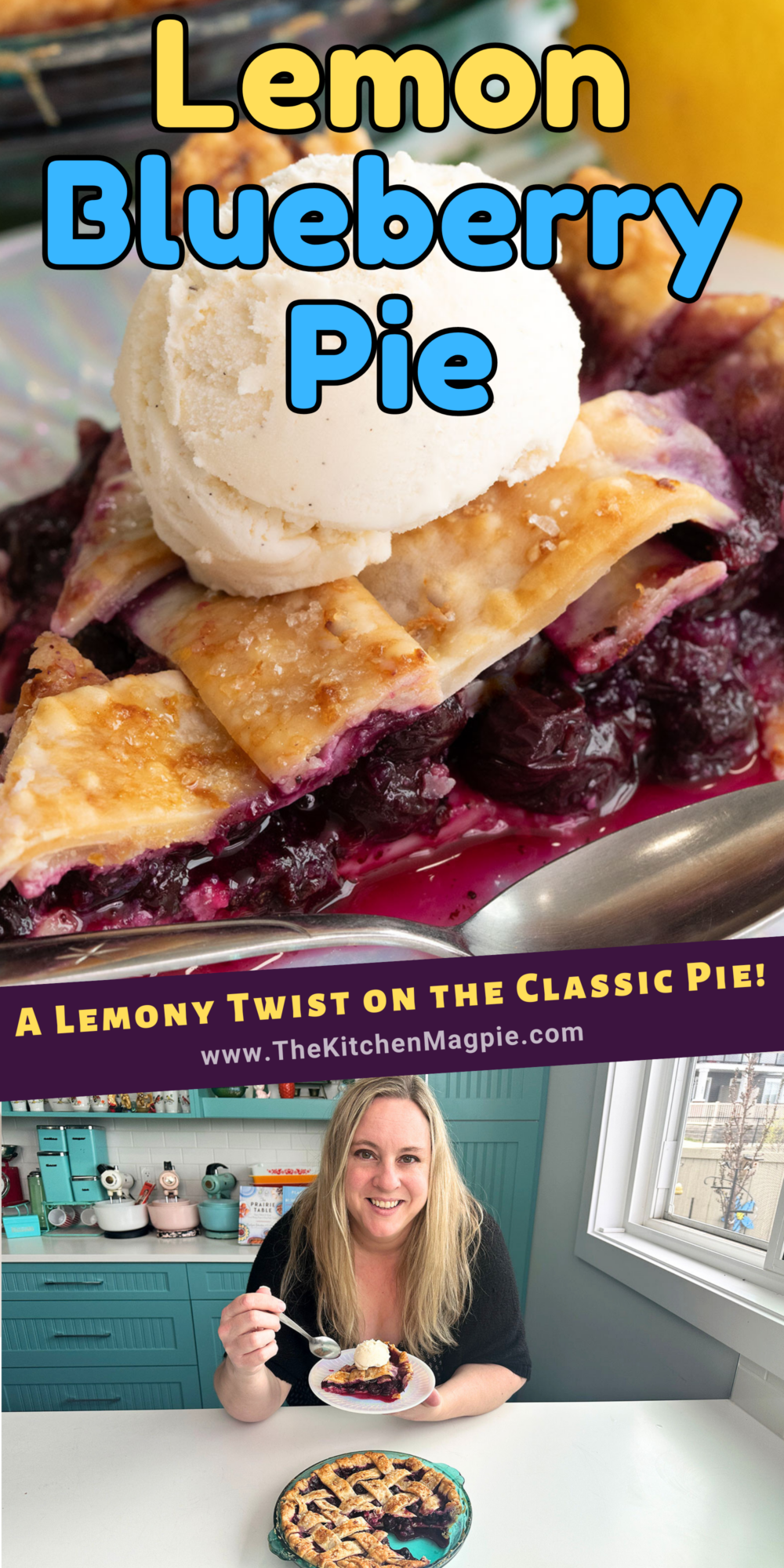 How to make a delicious blueberry lemon pie with your summertime blueberries! Serve warm and top with vanilla ice cream.